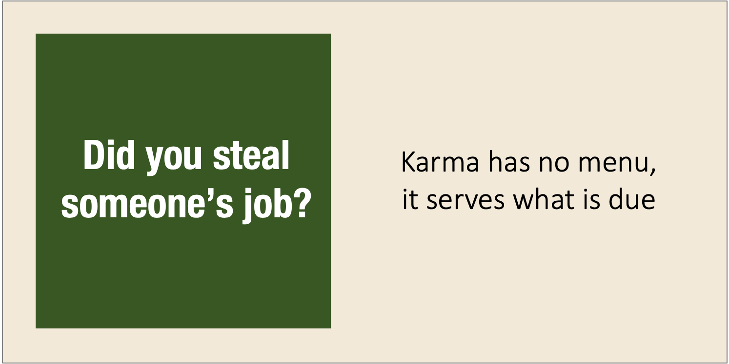 warning against stealing jobs